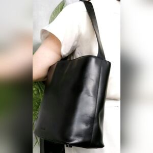 Prada Vintage Black Leather Hobo Bag